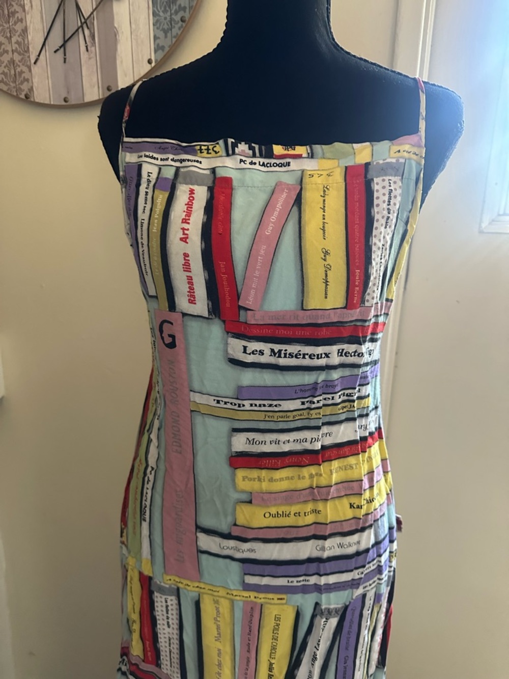 Vintage Jean Paul Gaultier Multicolor Book-Print Maxi Dress - Picture 2 of 6